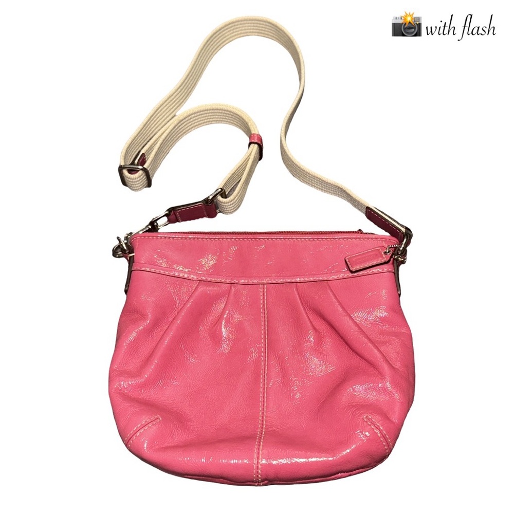 COACH Y2K pink leather "ashley" pleated swingpack small crossbody shoulder bag